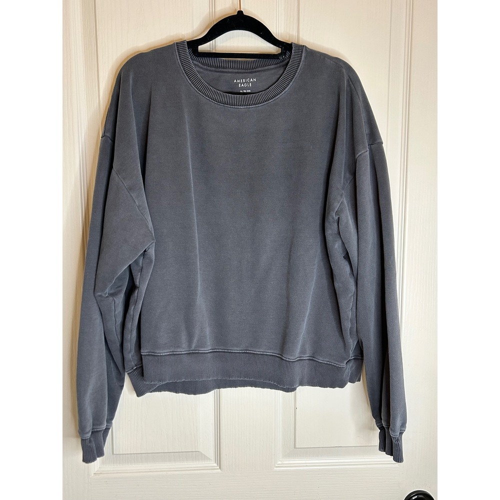 American Eagle Gray Oversized Fleece Athleisure Gorpcore Sweatshirt XL